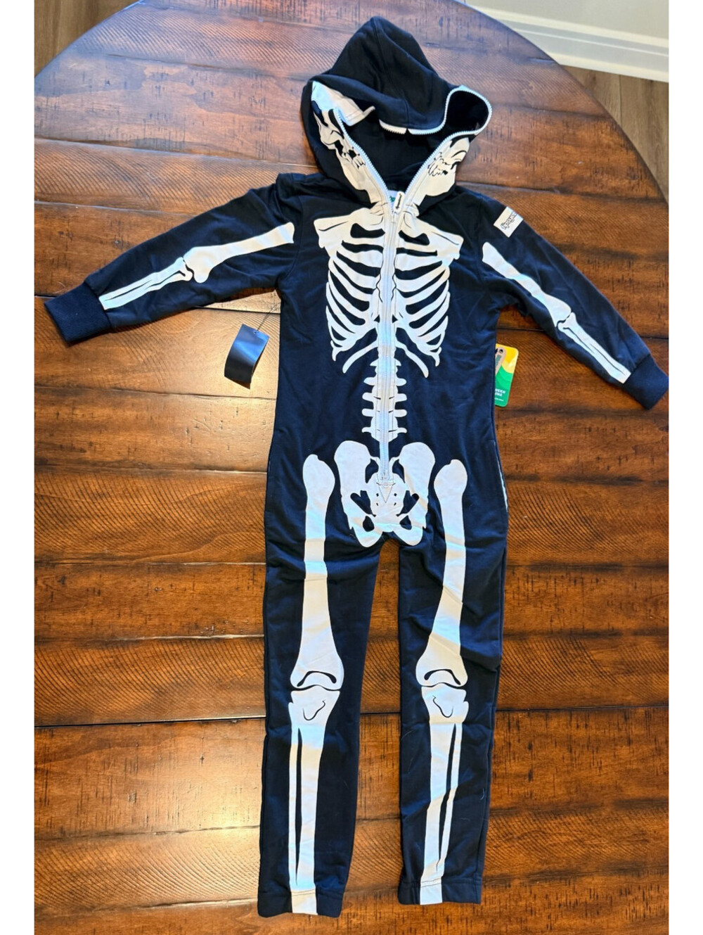 Tipsy Elves Kids Skeleton Costume Youth Medium Halloween Hooded Jumpsuit
